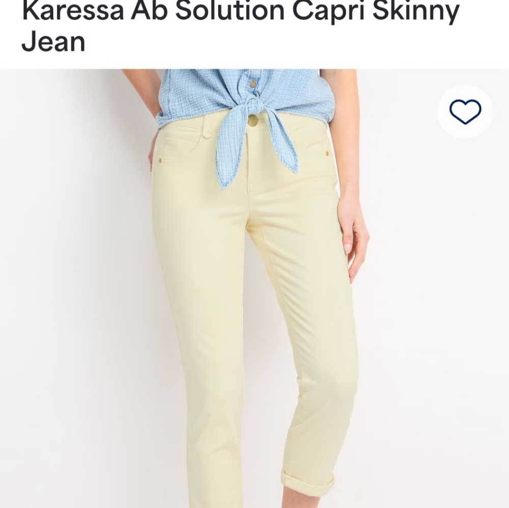 Democracy Karessa Ab Solution Capri Skinny Jean Cream